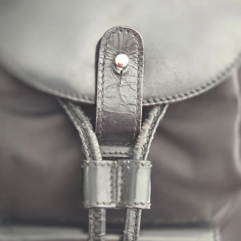 Gucci Vintage Bamboo Leather and Nylon Mini Backpack - Picture 9 of 15
